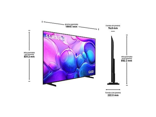 TV QLED 65 - SAMSUNG TQ65Q6FAAUXXC, QLED 4K, Q4 Lite Processor, Smart TV, Negro