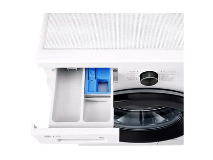 Lavadora carga frontal - LG F4X1009NWK, 9 kg, 1400 rpm, 10 programas, AI Direct Drive™, ThinQ™, Blanco Marfil