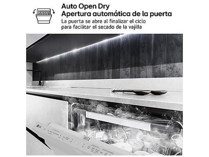Lavavajillas - LG DF587HVS, 10 servicios, 10 programas, 60 cm, Lavado a vapor, Acero antihuellas