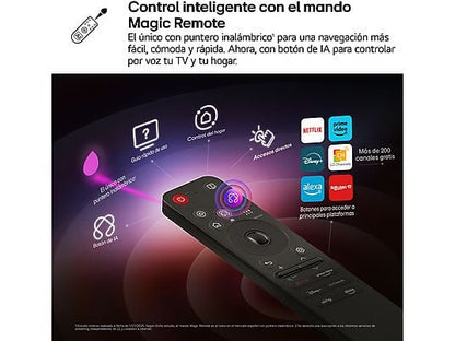 TV OLED 48 - LG OLED48C55LA, OLED 4K, Procesador Inteligente α9 AI Processor 4K Gen8, Smart TV, DVB-T2 (H.265), Negro