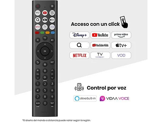 TV Mini LED 50 - Hisense 50E8Q, UHD 4K, 144 Hz, Hi-View Engine, Escalador HDR IA, Subwoofer integrado, Negro