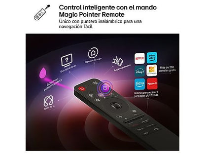 TV QNED 75 - LG 75QNED81A6A, UHD 4K, Procesador Inteligente α7 AI Processor 4K Gen8, Smart TV, DVB-T2 (H.265), Negro