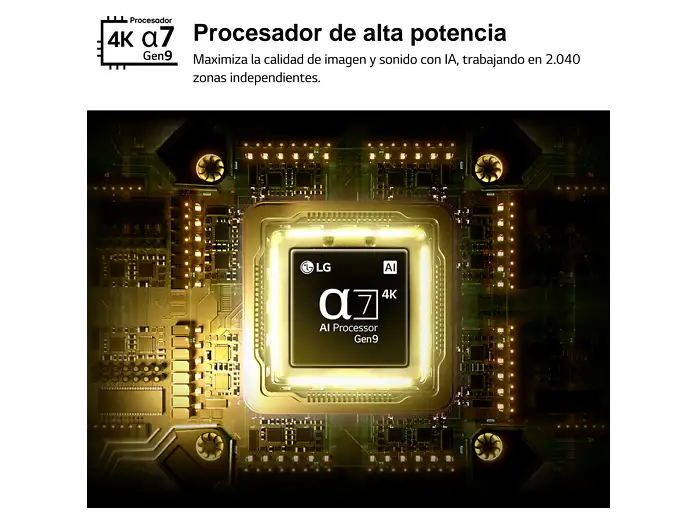 TV QNED Mini LED 50 - LG 50QNED72B6B, UHD 4K, Procesador Inteligente α7 AI Processor 4K Gen9, Smart TV, DVB-T2 (H.265), Negro