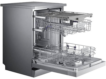 Lavavajillas - Samsung DW60M6050FS, 14 servicios, 7 programas, 59.8 cm, Función Higiene, Configuración Flexible, Inox