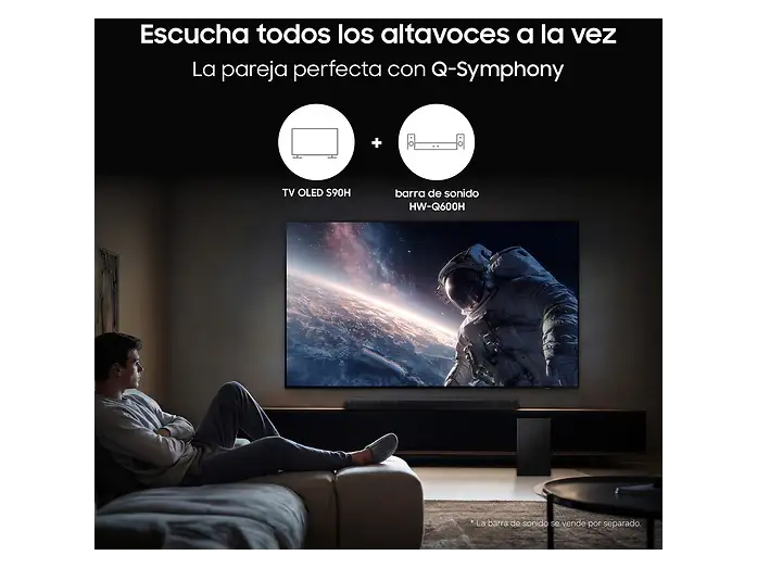 TV OLED 55 - Samsung TQ55S90HAEXXC, OLED 4K, NQ4 AI Gen3 Processor, Smart TV, Tecnología Sin Reflejos, Full AI, Negro