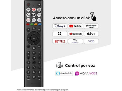 TV LED 50 - Hisense 50A6Q, UHD 4K, Quad CoreMT9603, IA 4K Upscaler, Modo Juego Plus, Control por voz, Negro
