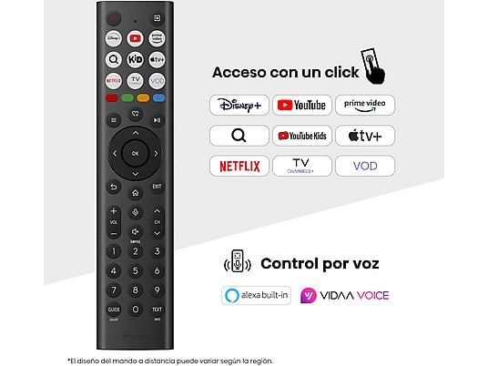 TV LED 85 - Hisense 85A6Q, UHD 4K, Quad CoreMT9603, IA 4K Upscaler, Modo Juego Plus, Control por voz, Negro