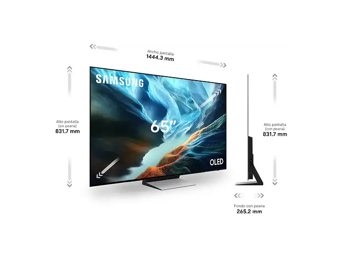 TV OLED 65 - Samsung TQ65S90HAEXXC, OLED 4K, NQ4 AI Gen3 Processor, Smart TV, Tecnología Sin Reflejos, Full AI, Negro