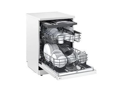 Lavavajillas - LG DF273FW, 14 servicios, 10 programas, 60 cm, QuadWash™, Blanco