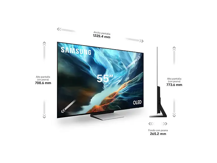 TV OLED 55 - Samsung TQ55S90HAEXXC, OLED 4K, NQ4 AI Gen3 Processor, Smart TV, Tecnología Sin Reflejos, Full AI, Negro