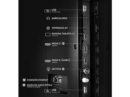 TV LED 85 - Hisense 85A6Q, UHD 4K, Quad CoreMT9603, IA 4K Upscaler, Modo Juego Plus, Control por voz, Negro