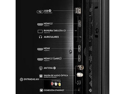 TV LED 50 - Hisense 50A6Q, UHD 4K, Quad CoreMT9603, IA 4K Upscaler, Modo Juego Plus, Control por voz, Negro