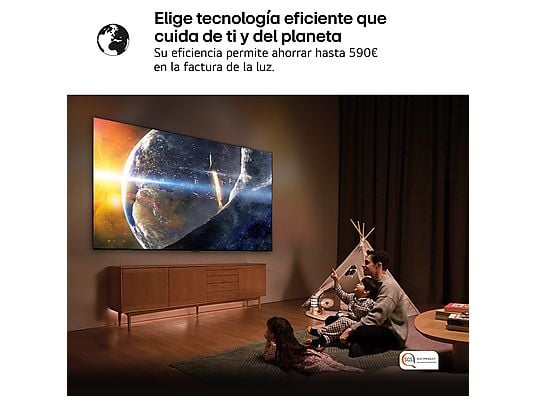 TV QNED 65 - LG 65QNED81A6A, UHD 4K, Procesador Inteligente α7 AI Processor 4K Gen8, Smart TV, DVB-T2 (H.265), Negro