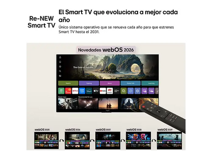 TV QNED 65 - LG 65QNED72B6B, UHD 4K, Procesador Inteligente α7 AI Processor 4K Gen9, Smart TV, DVB-T2 (H.265), Negro