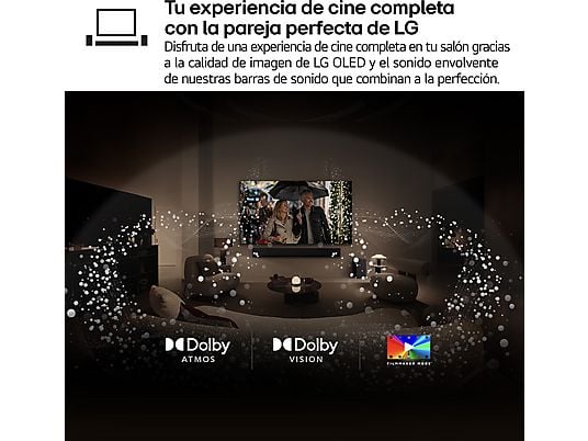 TV OLED 77 - LG OLED77G54LW, OLED 4K, Procesador Inteligente α11 AI Processor 4K Gen2, Smart TV, Gallery Deisgn, Rocky Black