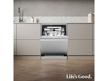 Lavavajillas - LG DF587HVS, 10 servicios, 10 programas, 60 cm, Lavado a vapor, Acero antihuellas