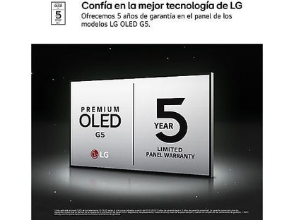 TV OLED 77 - LG OLED77G54LW, OLED 4K, Procesador Inteligente α11 AI Processor 4K Gen2, Smart TV, Gallery Deisgn, Rocky Black