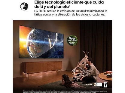 TV OLED 77 - LG OLED77G54LW, OLED 4K, Procesador Inteligente α11 AI Processor 4K Gen2, Smart TV, Gallery Deisgn, Rocky Black