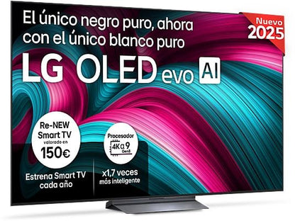 TV OLED 65 - LG OLED65C55LA, OLED 4K, Procesador Inteligente α9 AI Processor 4K Gen8, Smart TV, DVB-T2 (H.265), Negro