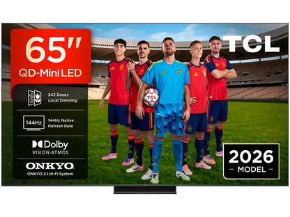 TV QD-Mini LED 65 - TCL 65C6K Pro, UHD 4K, TCL AiPQ Processor, Smart TV con Google TV, Dolby Vision-Atmos, Negro