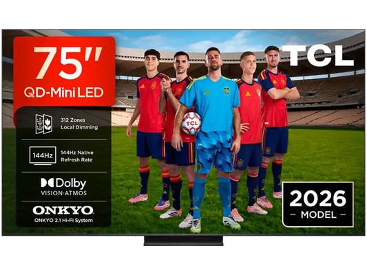 TV QD-Mini LED 75 - TCL 75C6K PRO, UHD 4K, TCL AiPQ Processor, Smart TV con Google TV, Dolby Vision-Atmos, Negro
