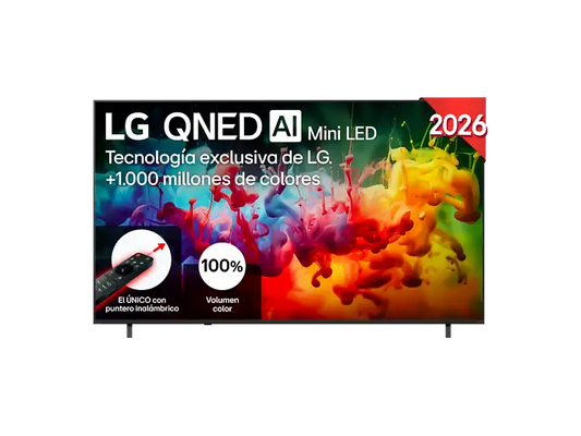 TV QNED Mini LED 85 - LG 85QNED72B6A, UHD 4K, Procesador Inteligente α7 AI Processor 4K Gen9, Smart TV, DVB-T2 (H.265), Negro