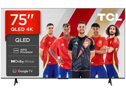 TV QLED 75 - TCL 75T69C, UHD 4K, Procesador AiPQ, Smart TV, DVB-T2, Negro