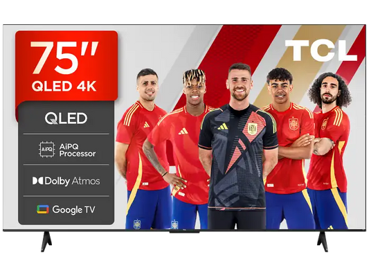 TV QLED 75 - TCL 75T69C, UHD 4K, Procesador AiPQ, Smart TV, DVB-T2, Negro