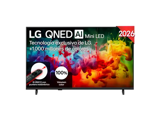 TV QNED Mini LED 43 - LG 43QNED72B6B, UHD 4K, Procesador Inteligente α7 AI Processor 4K Gen9, Smart TV, DVB-T2 (H.265), Negro