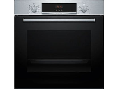 Horno - Bosch HBA514ES3, Serie 4, Multifunción, Limpieza por agua, 71 l, HotAir 3D, Mandos ocultables, 60 cm, inox