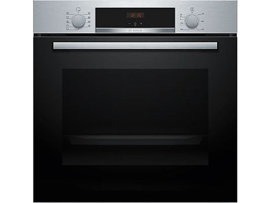 Horno - Bosch HBA514ES3, Serie 4, Multifunción, Limpieza por agua, 71 l, HotAir 3D, Mandos ocultables, 60 cm, inox