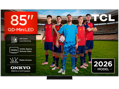 TV QD-Mini LED 85 - TCL 85C6K PRO, UHD 4K, TCL AiPQ Pro Processor (MT9653), Smart TV con Google TV, Dolby Vision-Atmos, Negro