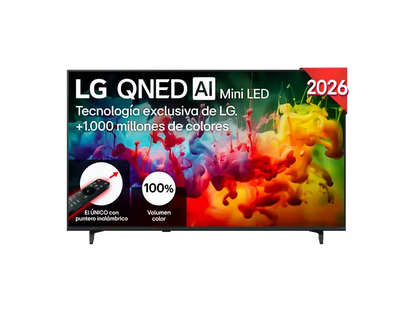 TV QNED Mini LED 50 - LG 50QNED72B6B, UHD 4K, Procesador Inteligente α7 AI Processor 4K Gen9, Smart TV, DVB-T2 (H.265), Negro
