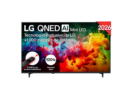 TV QNED Mini LED 50 - LG 50QNED72B6B, UHD 4K, Procesador Inteligente α7 AI Processor 4K Gen9, Smart TV, DVB-T2 (H.265), Negro
