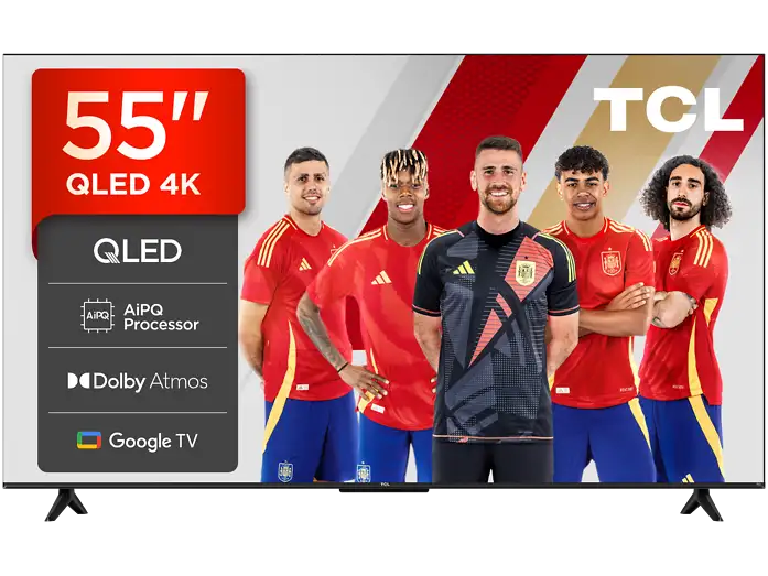 TV QLED 55 - TCL 55T69C, UHD 4K, Procesador AiPQ, Smart TV, DVB-T2, Negro