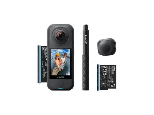 Cámara deportiva - Insta360 X4 Air Starter Kit, 8K 360, 88 min Autonomía, Ligera, Portátil, Negro