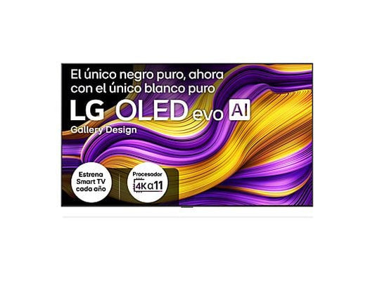 TV OLED 77 - LG OLED77G54LW, OLED 4K, Procesador Inteligente α11 AI Processor 4K Gen2, Smart TV, Gallery Deisgn, Rocky Black