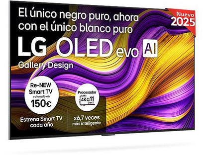 TV OLED 55 - LG OLED55G54LW.AEU, UHD 4K, Procesador Inteligente α11 AI Processor 4K Gen2, Smart TV, DVB-T2 (H.265), Rocky Black