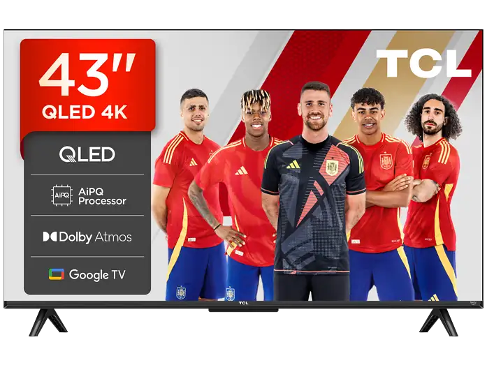 TV QLED 43 - TCL 43T69C, UHD 4K, Procesador AiPQ, Smart TV, DVB-T2, Negro