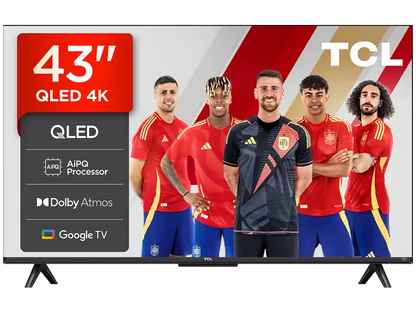 TV QLED 43 - TCL 43T69C, UHD 4K, Procesador AiPQ, Smart TV, DVB-T2, Negro