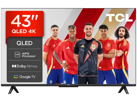 TV QLED 43 - TCL 43T69C, UHD 4K, Procesador AiPQ, Smart TV, DVB-T2, Negro