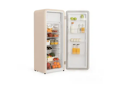 Frigorífico una puerta - CREATE FRIDGE RETRO 281L, Altura 159 cm, Plata