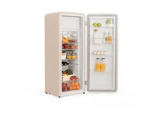 Frigorífico una puerta - CREATE FRIDGE RETRO 281L, Altura 159 cm, Plata