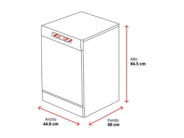 Lavavajillas - Teka DFS 24650, 9 servicios, 6 programas, 44.8 cm, Display LED, Programa Whisper, Blanco