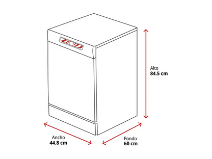 Lavavajillas - Teka DFS 24650, 9 servicios, 6 programas, 44.8 cm, Display LED, Programa Whisper, Blanco