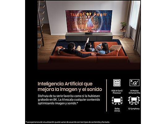 TV Neo QLED 65 - Samsung TQ65QN990FTXXC, QLED Mini Led 8K, NQ8 AI Gen3 Processor, Smart TV full AI, Wifi, Negro grafito