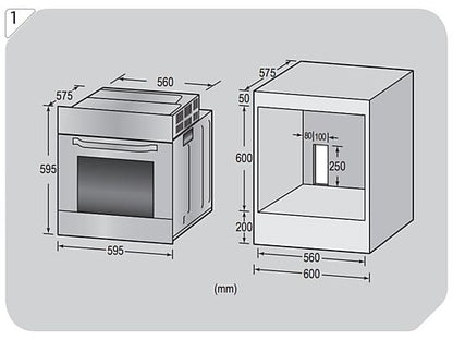 Horno - ok. OBO 311-1 A, Multifunción, Esmalte fácil de limpiar, 70 l , 63 cm, 9 programas + ECO, Inox