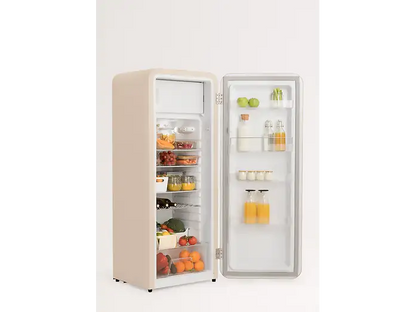 Frigorífico una puerta - CREATE FRIDGE RETRO 281L, Altura 159 cm, Plata
