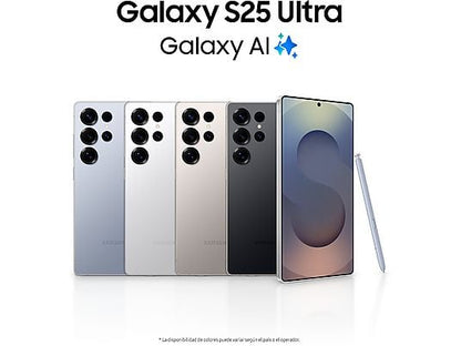 Móvil - Samsung Galaxy S25 Ultra, Titanium Black, 512 GB, 12 GB RAM, 6.9 WQHD+, Snapdragon 8, 5000 mAh, Android 15