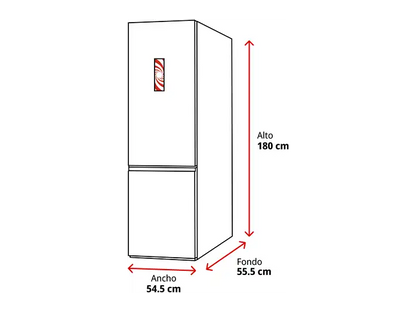 Frigorífico combi - ok. OFK 651 E W, Compresor, 180 cm, 262 l, Pies ajustables, Blanco